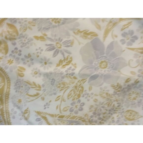 LL Bean lavender sage green Paisley shower curtain 100% cotton Portugal 64"X70" - Picture 1 of 4